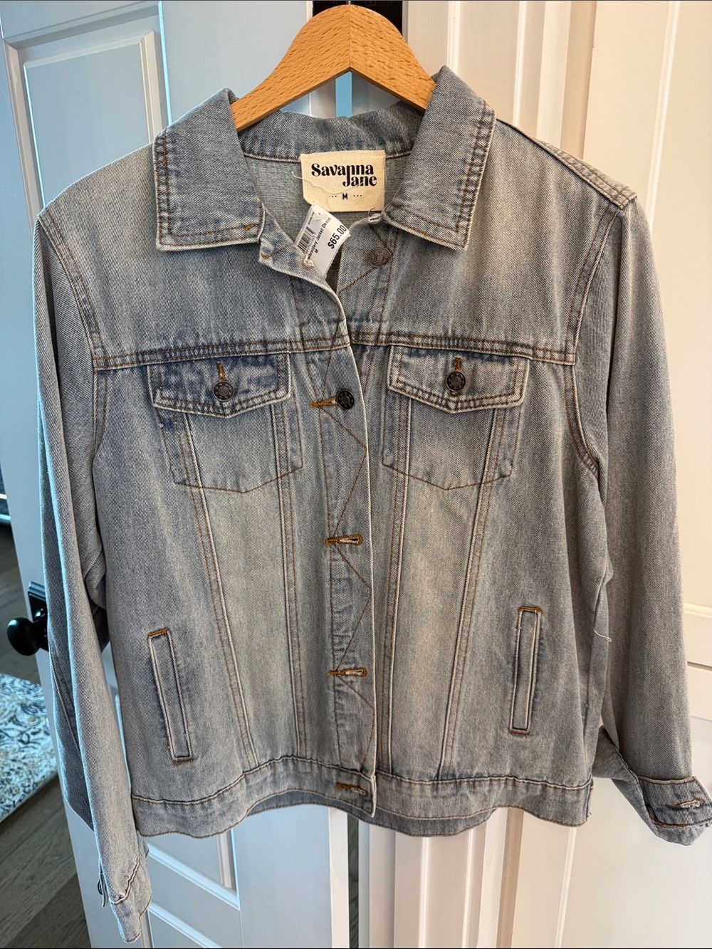NWT Savanna Jane Faded Blue Denim Jacket